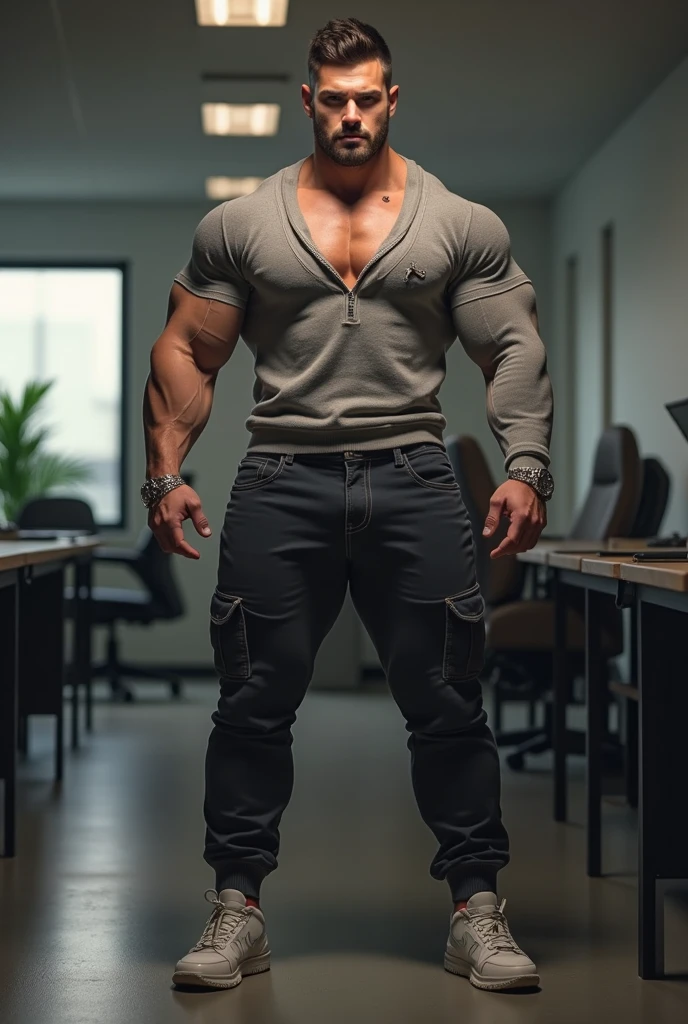 A young man working in an office cubicle turning into a weight machine as he becomes a brainwashed muscular sweating dumb bodybuilder jock bro working out on it with hyper massive muscles and a swelling bulge in the crotch while his suit and tie transitions to workout gear. Induction buzz cut. Hyper muscle. Massive crotch bulge. Giant biceps. Giant triceps. Giant traps. Broad shoulders. Giant pecs. Strong abs. IQ drain. Dumber jock bro. Bodybuilder. Brainwashing.