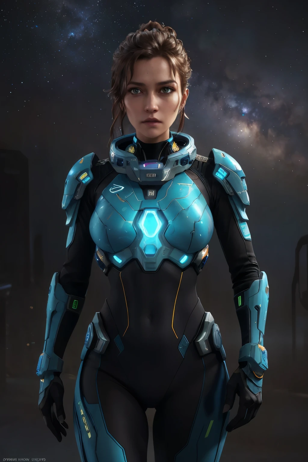 a futuristic sci-fi space suit, astronaut in space suit, floating in outer space, nebula clouds, stars, glowing neon lights, cinematic lighting, 8k, highly detailed, photorealistic, dramatic lighting, sci-fi, concept art, a woman in a futuristic suit stares at the sky, star citizen digital art, eleonora p,pavinaton in starcraft ii, 4k highly detailed digital art, star citizen halo, 4k detailed digital art, wojtek fus, hq 4k wallpaper, character art closeup, starcraft 2 videogame character, hq 4k phone wallpaper, star citizen, 