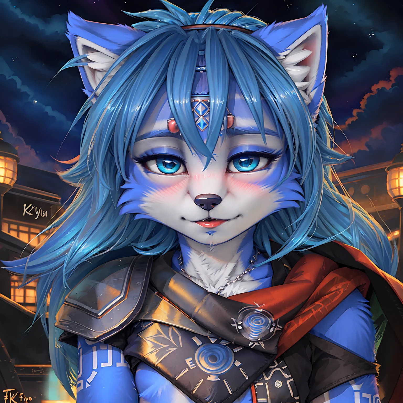 A beautiful and detailed (cute picture) from ((krystal)), Star Fox krystal,  green eyes, medium breasts, (((Long blue hair 1.3))),  anthro, Fuzzy, (from Fluff-Kevlar, Bayard Wu, personalize me, Pino Daeni),  detailed Fluffy fur, detailed face, (Fluffy), 1 girl, Alone, Hair covers one eye:1.4, 