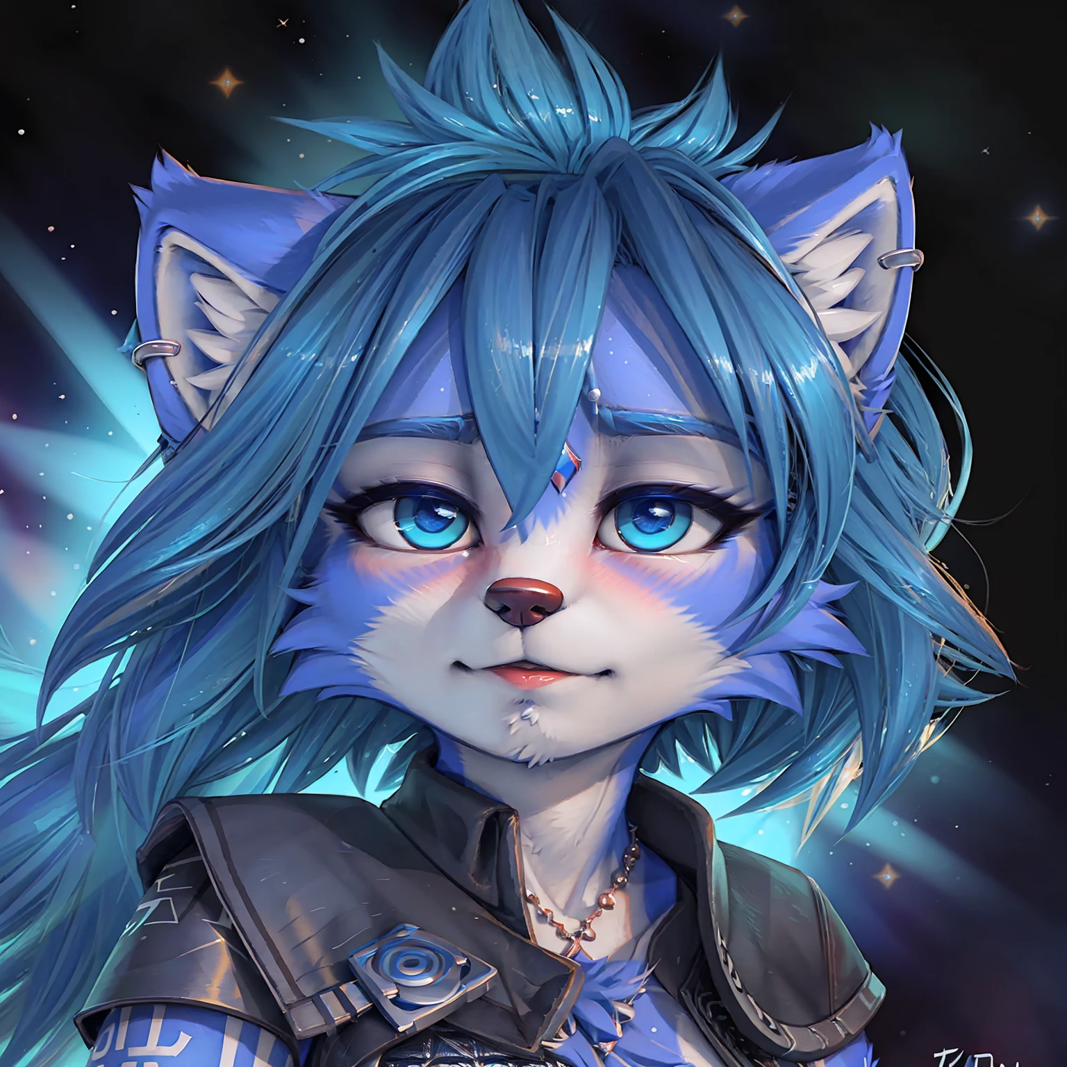 A beautiful and detailed (cute picture) from ((krystal)), Star Fox krystal,  green eyes, medium breasts, (((Long blue hair 1.3))),  anthro, Fuzzy, (from Fluff-Kevlar, Bayard Wu, personalize me, Pino Daeni),  detailed Fluffy fur, detailed face, (Fluffy), 1 girl, Alone, Hair covers one eye:1.4, 