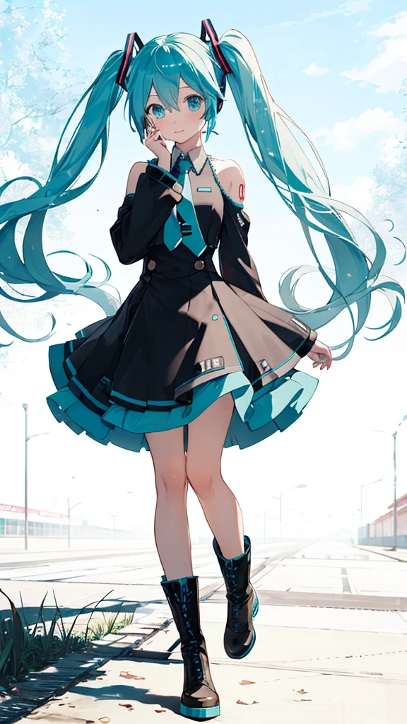 ((full body)),masterpiececolorful,The best quality in the best condition,Alone,One Girl,boots,Green Eyes,High resolution,View your audience,Stand on your own two feet,(( racing miku)) ，Hatsune Miku, Portrait of Hatsune Miku, Hatsune Miku Short Hair, Vocaloid, Hatsune Miku portrait, Mikudayo, 青緑色の髪のanime, Hatsune Miku Cosplay, Hatsune Miku&#39;s Face, animeスタイル4 K, anime, 魅力的なanime，midjourney，Colorful portraits