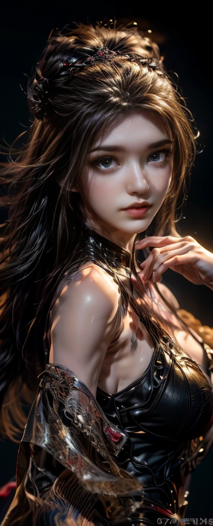 masterpiece、highest quality、High resolution、photorealistic、High resolution、Raw photo、((1 nude girl、Young woman、detailed face and eyes、beautiful face、ponytail、shiny skin、realistic skin texture、 big breasts、big ass))