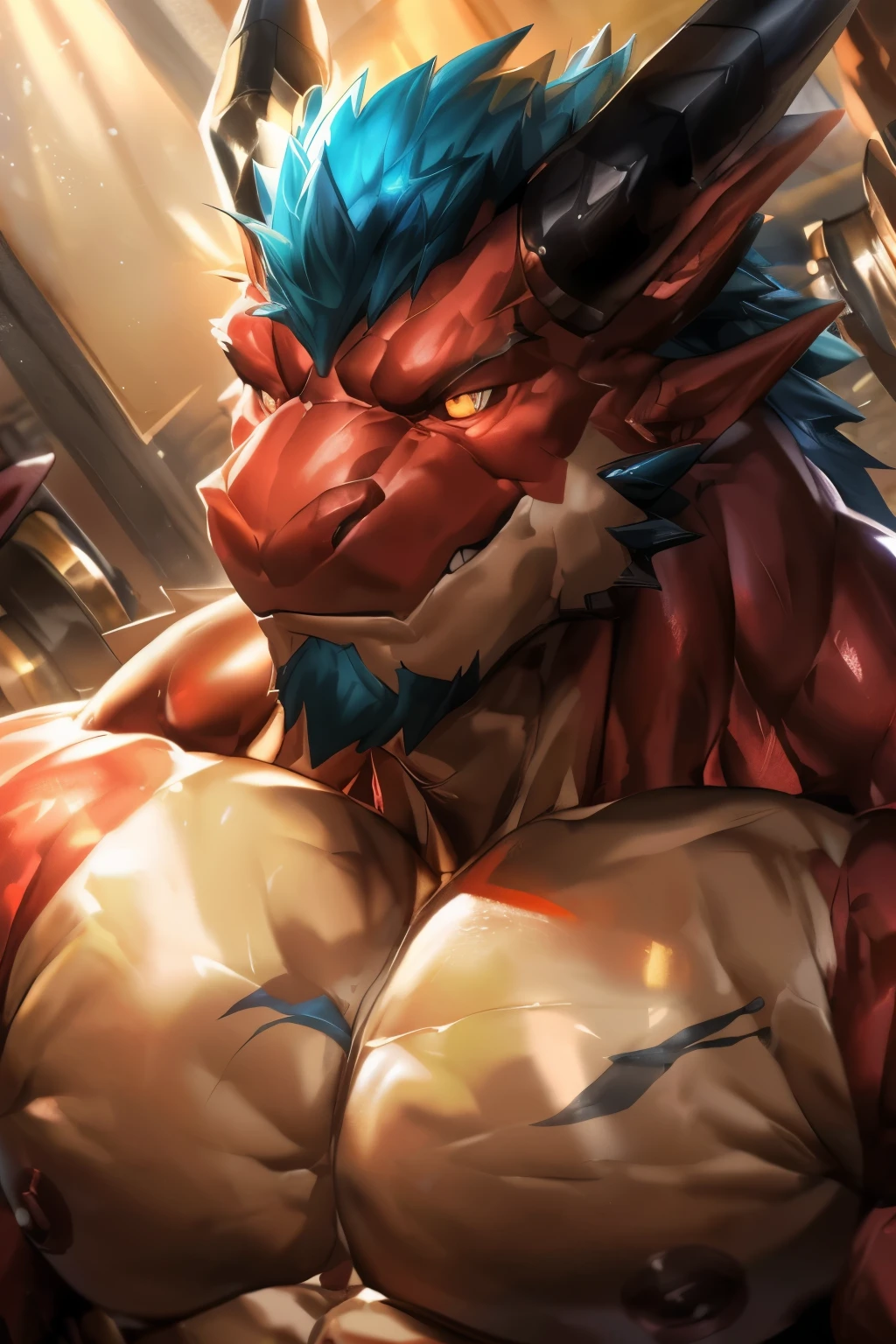 ultra-detailed, masterpiece, masterwork, high quality, best quality, hdr, (prison), posted on e621, (by hioshiru), nsfw, male, solo, (red little body dragon), hairy dragon, (long silver hair, yellow eyes, angry, white body), from below, dynamic angle, (nude, micropenis, foreskin, perfect balls, restrained, shackles), stain body, drooling, pissing,