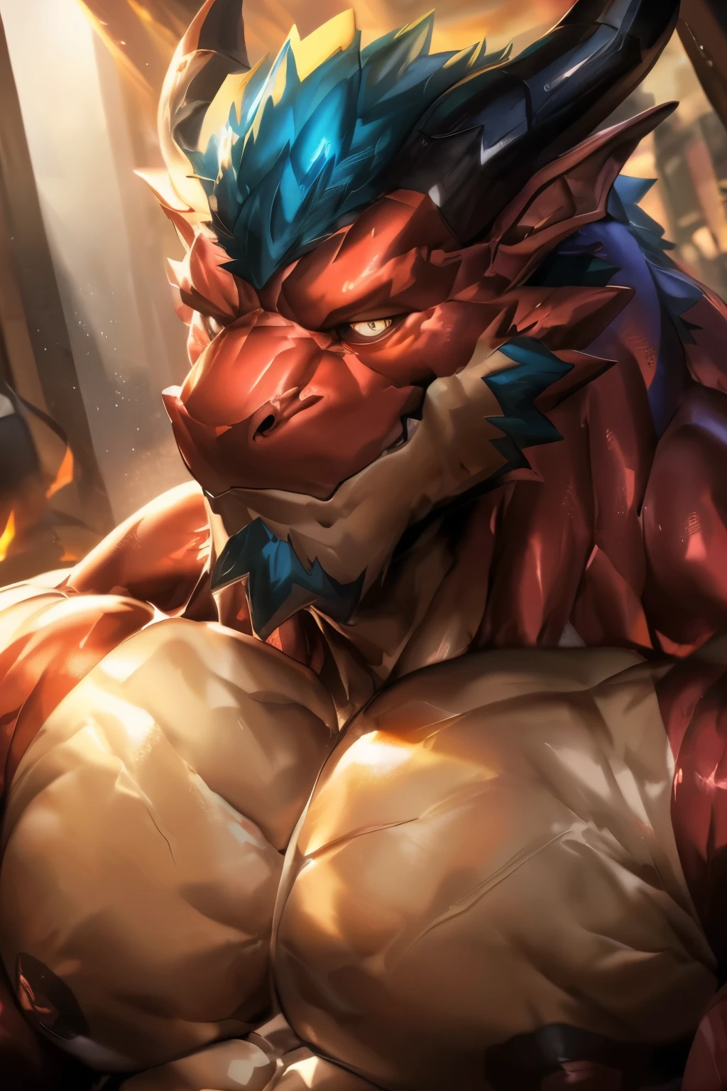 human nature, cannon, male, solitary, ((the strong,smart and masculine face,the most masculine daddy in the world,serious face)), ((close of huge dragon daddy,super massive muscular,super masculine,being bodybuilding,bodybuilder,long tail,paws)),eight-pack abs,Feet facing the audience,((in the bedroom)),high quality, ((8K,high quality, high resolution, masterpiece)), cartoon,((by lindong,by magangz,by kusunagi)),((huge and tall,powerful))sfw,((live and clear eyes,have eyeballs))