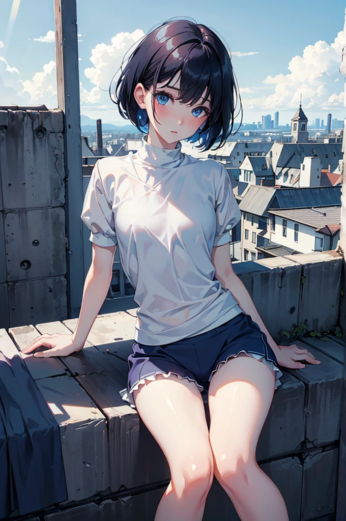 (Superflat、Flat Shading、 Flat Color:1.1、8k resolution)、(Shooting from a low angle、Rear View、Angle from directly below the rear)、
Spread your legs、Draw so that the crotch cloth of the pink underwear is visible.、Skirt flip、
(Ripped and tattered denim skirt、Showing panties:1.3、Pastel colored panties、Shiny panties)、
Looking through the viewfinder、Tilt your head、alone、Are standing、Cowboy Shot、Arms at your sides、
Volumetric lighting、Soft Light、