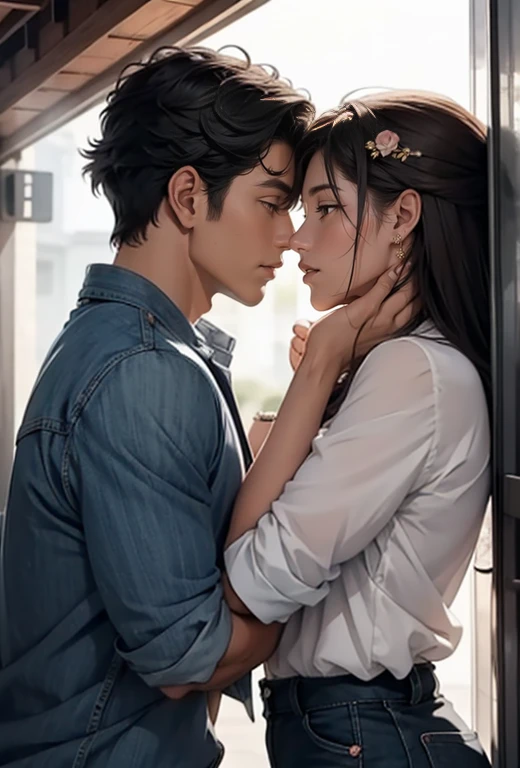 A couple, hugging each other, romantic --auto --s2