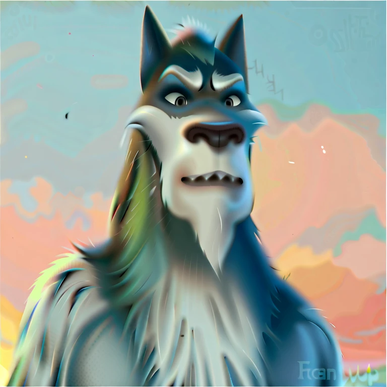 a close up of a cartoon wolf with a long nose, animated movie still, stylized furry, an anthropomorphic wolf, anthro wolf face, anthropomorphic wolf, animated movie scene, anthropomorphic wolf male, animated film, animated film still, muscle, big chest, huge pecs