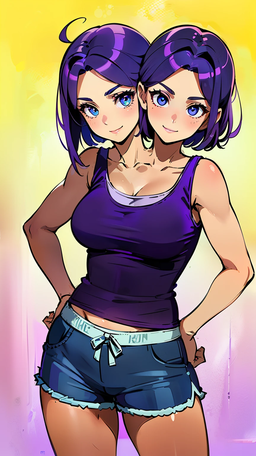 (masterpiece, best quality), 1girl, <lora:GuSeulLoRA:1> 1girl, short hair, bangs, choker with bell, open jacket, camisole, off shoulder, midriff, dolphin shorts, flip-flops