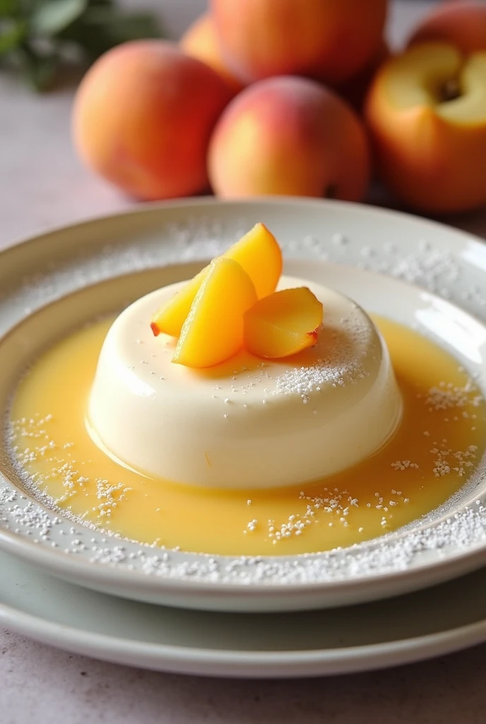 Fresh and delicious white peach dessert