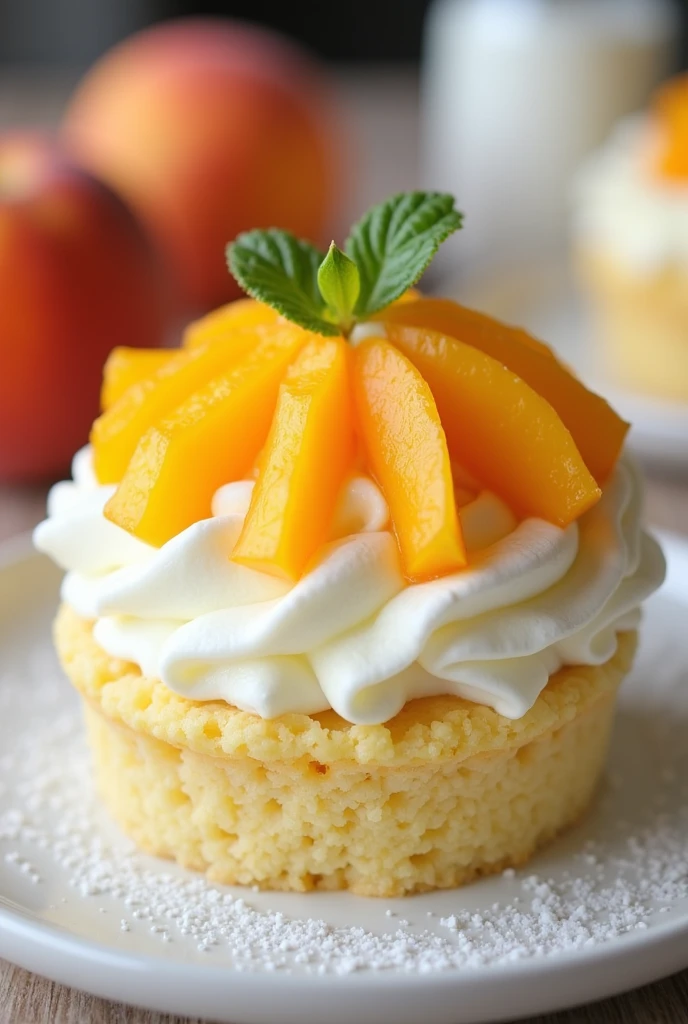 Fresh and delicious white peach dessert