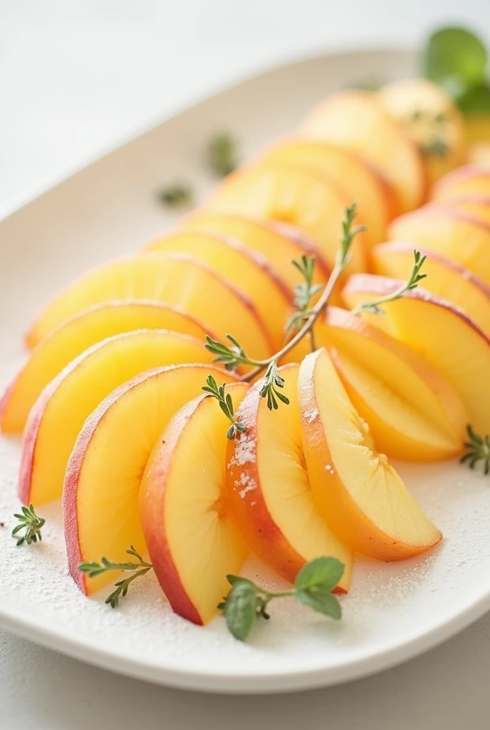 Fresh and delicious white peach dessert