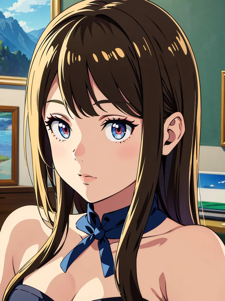 Una mujer con un vestido azul corto y orejas de conejito, Render de abril, Cuerpo completo altamente detallado, !!Retrato de cuerpo entero!!, Estilo Azur Lane, Modelo de cuerpo completo Anime Vtuber, Render de una linda chica de anime 3D, pixiv 3dcg, cuerpo completo! cara bonita, Cuerpo perfecto sombreado realista, Del videojuego Azure Lane