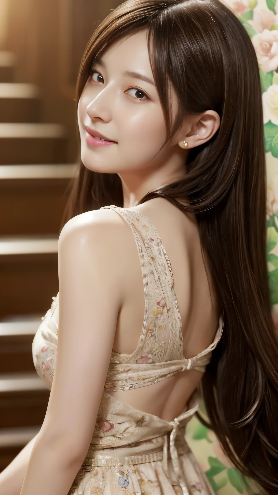 top-quality、​masterpiece、超A high resolution、Full body portrait、(Photorealsitic:1.4)、Raw foto、Tea Woman、Detailed facial texture、Slit skirt