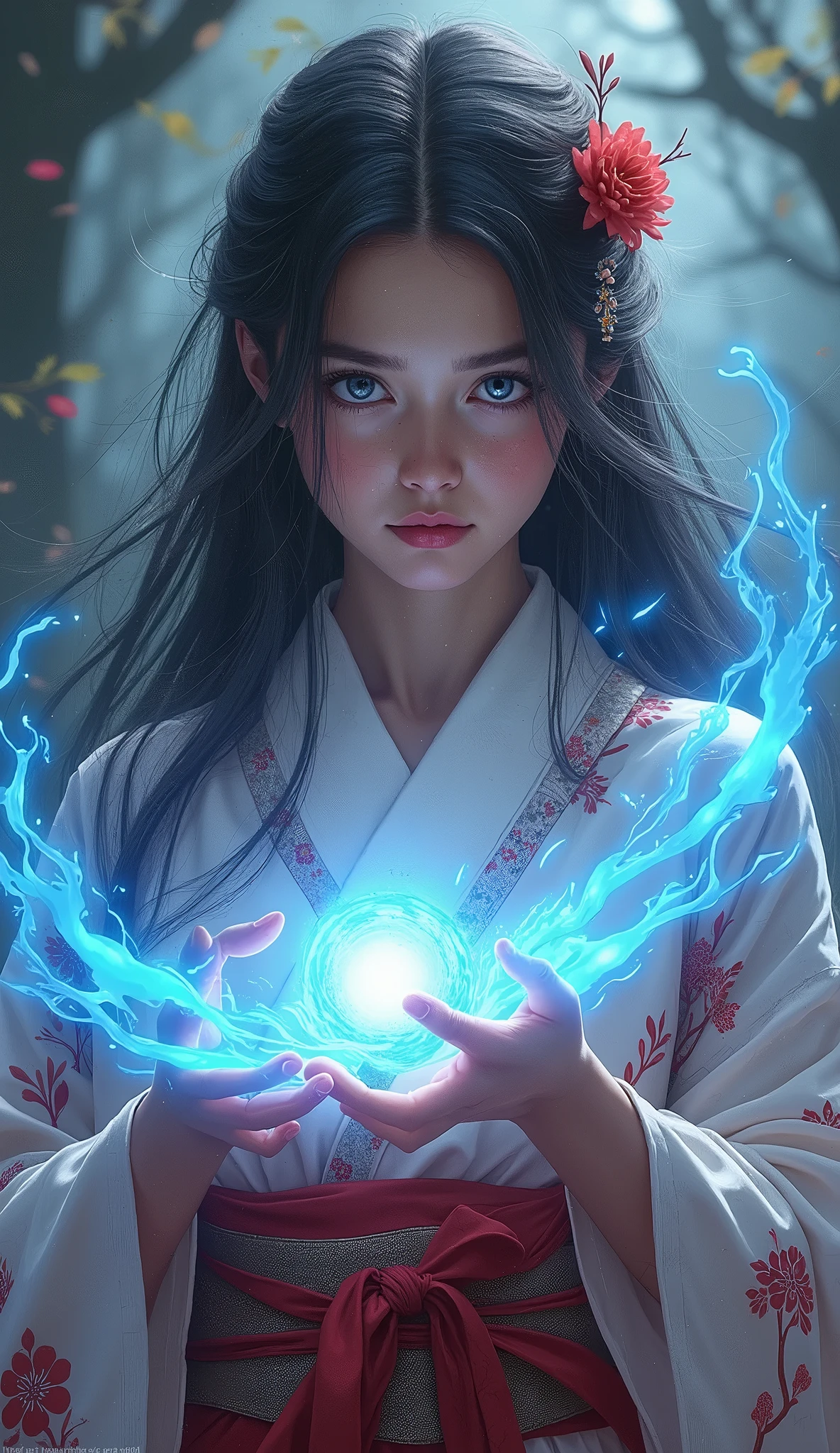 Beautiful sexy big breasts asian women cosplay as naruto with rasengan on ger hand, realistic photography, look at the viewer,