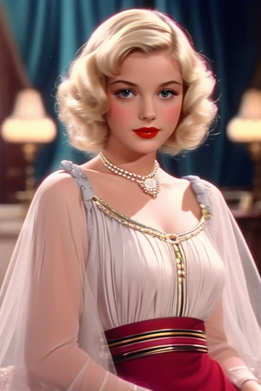 Carroll Baker dressed in elegant clothes and smiling