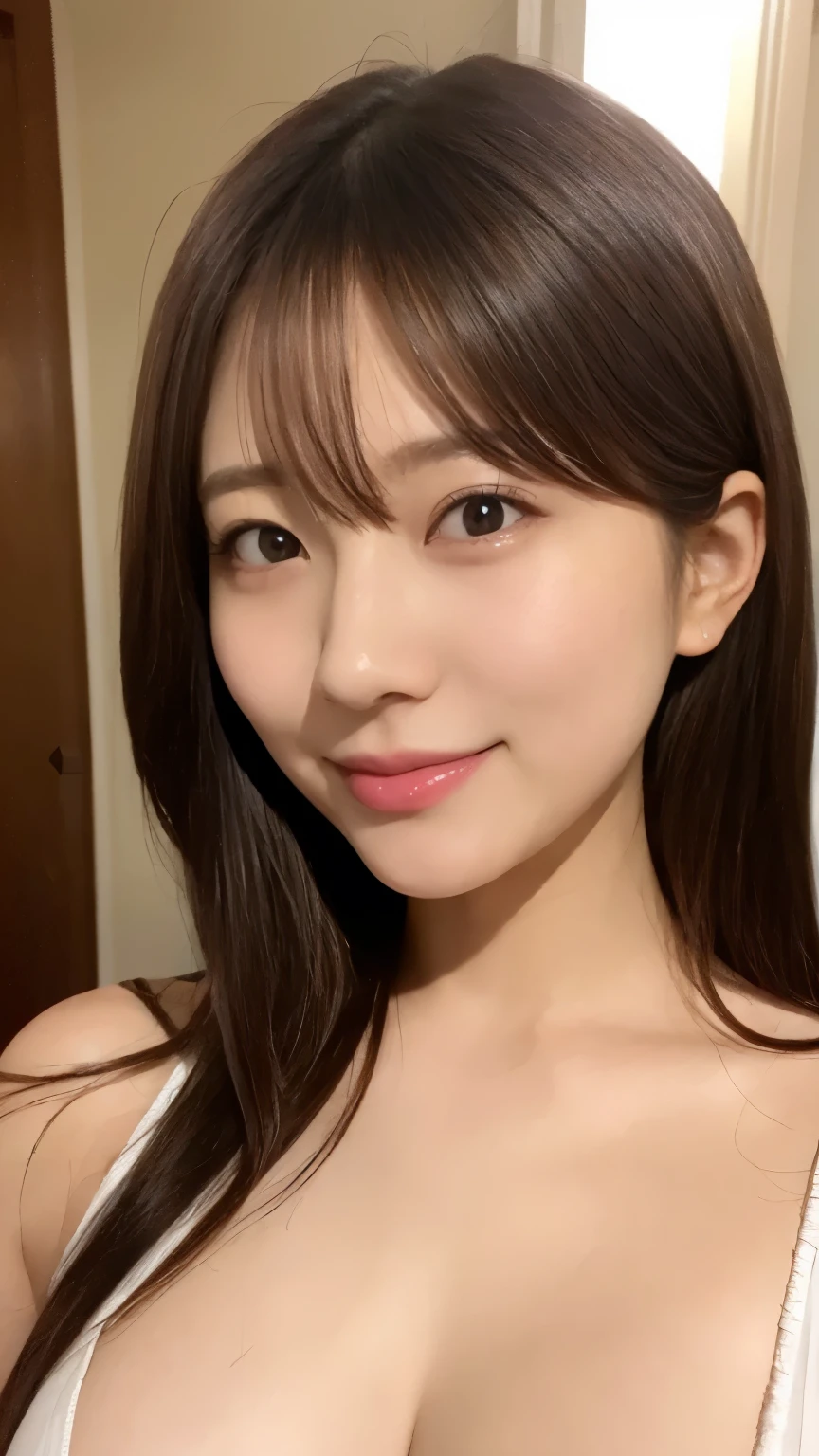 smile, Cute Japanese Women Photos,  20 years old, Oil, One Length Hair＆Hair straightening balm:1.55, (photo Realistic:1.4), (hyper Realistic:1.4), (Realistic:1.3), (Smooth lighting:1.05), (Improving the quality of cinema lighting:0.9), 32K, 1 person,20 years oldの, Realistic lighting, Backlight, The light shines on your face, Ray Tracing, (Bright light:1.2), (Improved quality:1.4), (Highest quality Realistic textured skin:1.4), fine grain, Detailed face,(smile:0), (Emphasise close-ups of the face:1.3), (Enhances the beauty of skin texture:1.1),((Extremely precise and accurate anatomy:1.0)), (Enhances the beauty of skin texture:1.1), Clean, glowing skin, mesh, thin:1.2, (Realistic:1.3), Realisticなライティング, (Smooth lighting:1.05), 32K, One Japanese woman, fine grain, Detailed face, (Film Grain:1.1),(Accentuate your body lines:1.1), High resolution, Natural look, Kind eyes, Improves hair quality, Delicate light and shadow, Transparent muscles, Graceful pose, Beautiful Eyes, Sharp details, Soft light reflection, Beautiful contours, Delicate skin tones, Thin hair,Cute Japanese Women Photos,