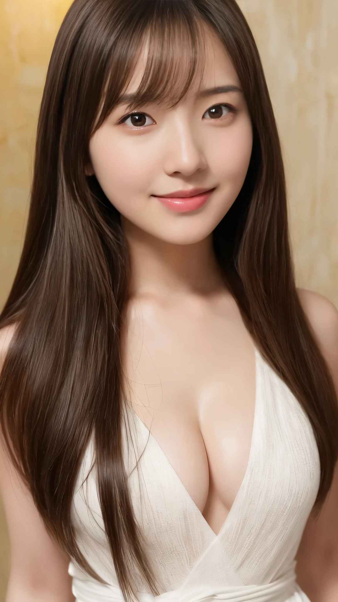 ((((Highest quality full body photos))))、(((Super fine CG16K wallpaper)))、(((masterpiece)))、(((Super detailed)))、(((Extremely detailed))),(Presidential suite in five-star hotel),Smile, Cute Japanese Women Photos, 20 years old, Oil, One Length Hair＆Hair straightening balm:1.55, (photo Realistic:1.4), (hyper Realistic:1.4), (Realistic:1.3), (Smooth lighting:1.05), (Improving the quality of cinema lighting:0.9), 32K, 1 person,20 years oldの, Realistic lighting, Backlight, The light shines on your face, Ray Tracing, (Bright light:1.2), (Improved quality:1.4), (Highest quality Realistic textured skin:1.4), fine grain, Detailed face,(smile:0), (Emphasise close-ups of the face:1.3), (Enhances the beauty of skin texture:1.1),((Extremely precise and accurate anatomy:1.0)), (Enhances the beauty of skin texture:1.1), Clean, glowing skin, mesh, thin:1.2, (Realistic:1.3), Realistic lighting, (Smooth lighting:1.05), 32K, One Japanese woman, fine grain, Detailed face, (Film Grain:1.1),(Accentuate your body lines:1.1), High resolution, Natural look, Kind eyes, Improves hair quality, Delicate light and shadow, Transparent muscles, Graceful pose, Beautiful Eyes, Sharp details, Soft light reflection, Beautiful contours, Delicate skin tones, Thin hair,Cute Japanese Women Photos,
