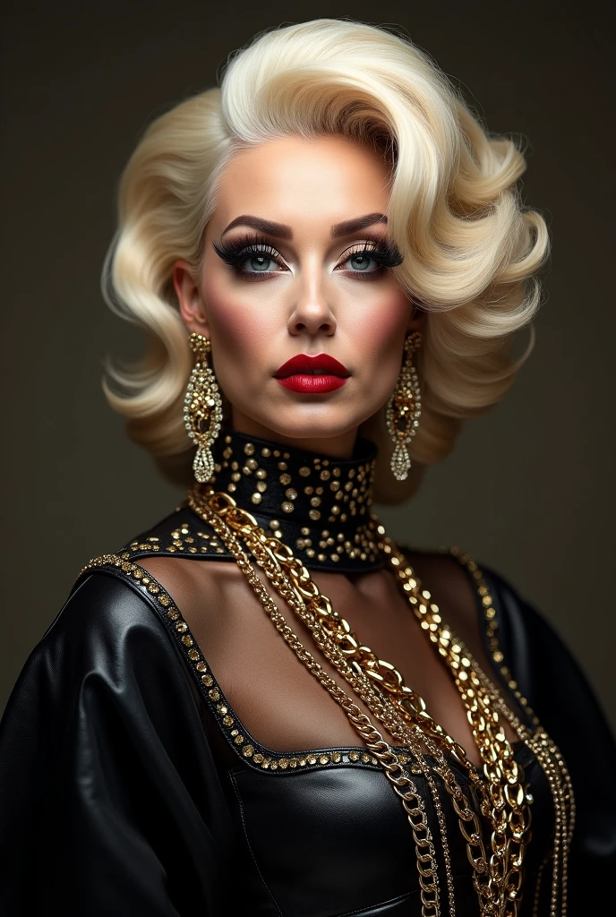 Grannyy Big Tits white girl nude hair piercing breasts on nipples and gold chain