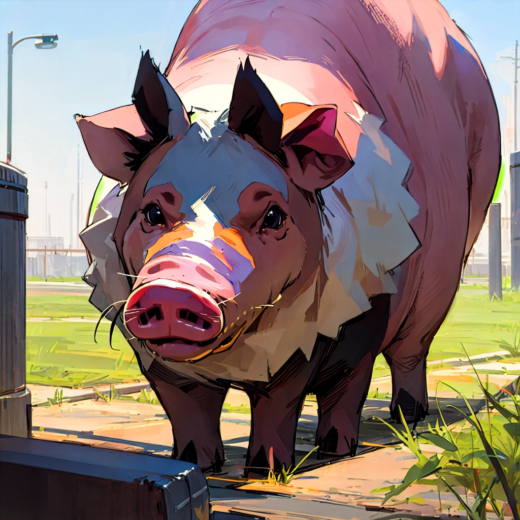 A cool one，piggy，Cartoon stickers