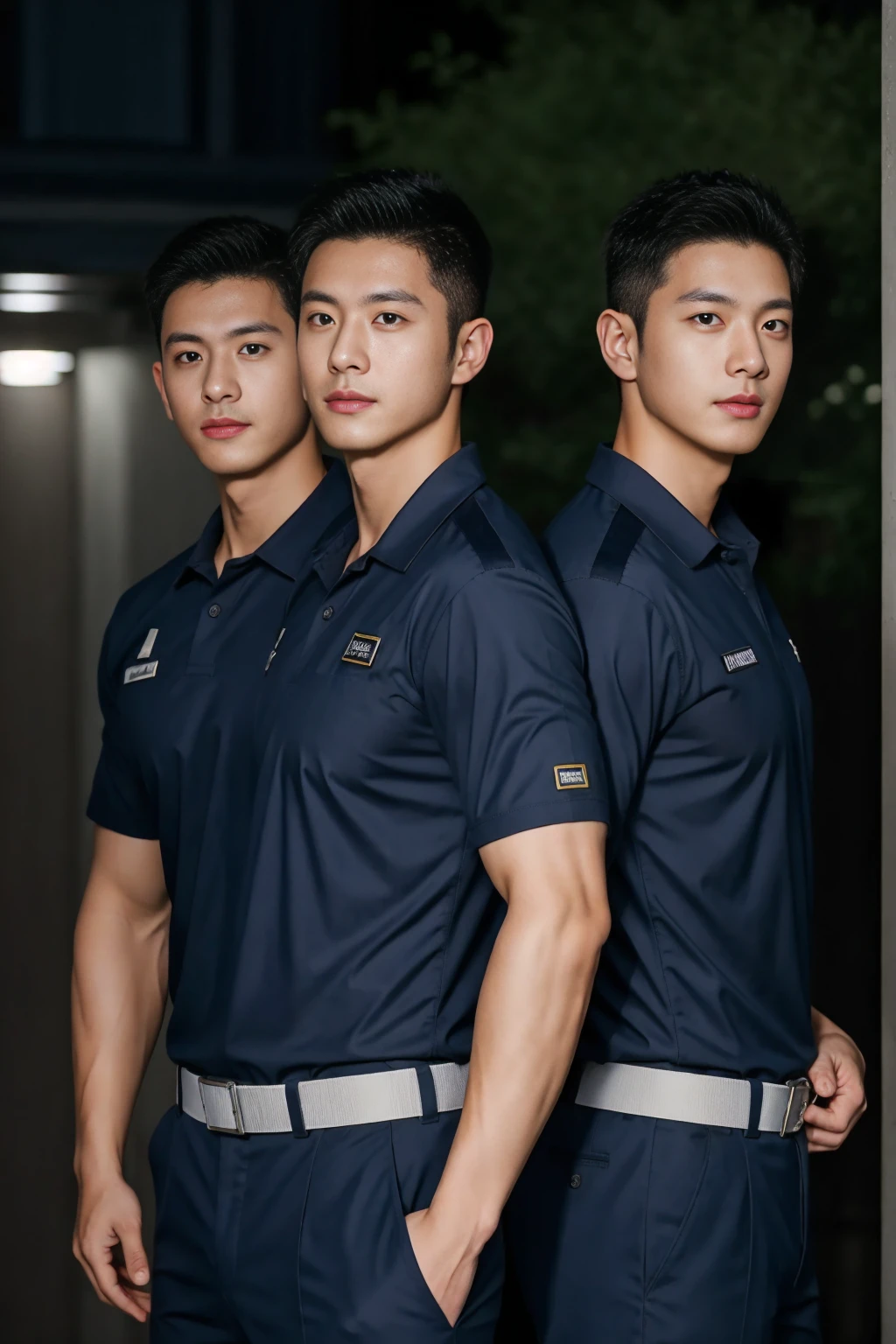 (Create a masterpiece: 1.2),(CGI art:1.3),(realistic:1.5),(After processing:1.3),(Sharp focus:1.3),10,1 man, smile, (Wear a navy polo shirt...), Navy cargo pants, Korean guy , korean men, (High gloss details), chest muscles, large arm muscles, blood vessel, Big muscles, Broad shoulders, looking at the audience, Balancing the eyes, tv, supermarket, (Make eye contact