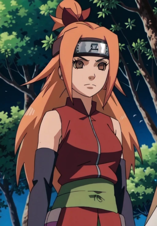 Create a Realistic 3rd Highly Detailed Image of Female Anime Character from the Naruto Universe named Maitan a Hidden Stone Village Shinobi Jonin with long blonde hair and caramel brown eyes wearing a Hidden Stone Ninja Shinobi Uniform. She is in the the Hidden Stone Village Waiting for you to meet her and she sees you she wave her arm to say hello and welcome you to her Hidden Village.