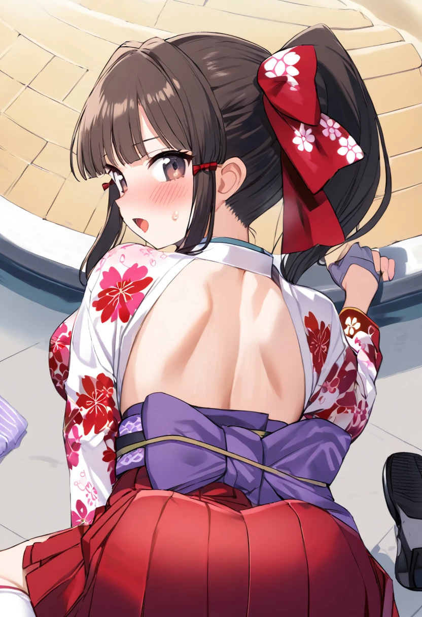 kimono (((pubic hair))) ((Accentuate your buttocks)) Lower body nudity (Squat) 股間に手を当てる pubic hair 剛毛 興奮顔 高画質 エロい 肩を見せる マンコに手を当てる マンコを広げる マンコ強調床から見た女の子,View from below