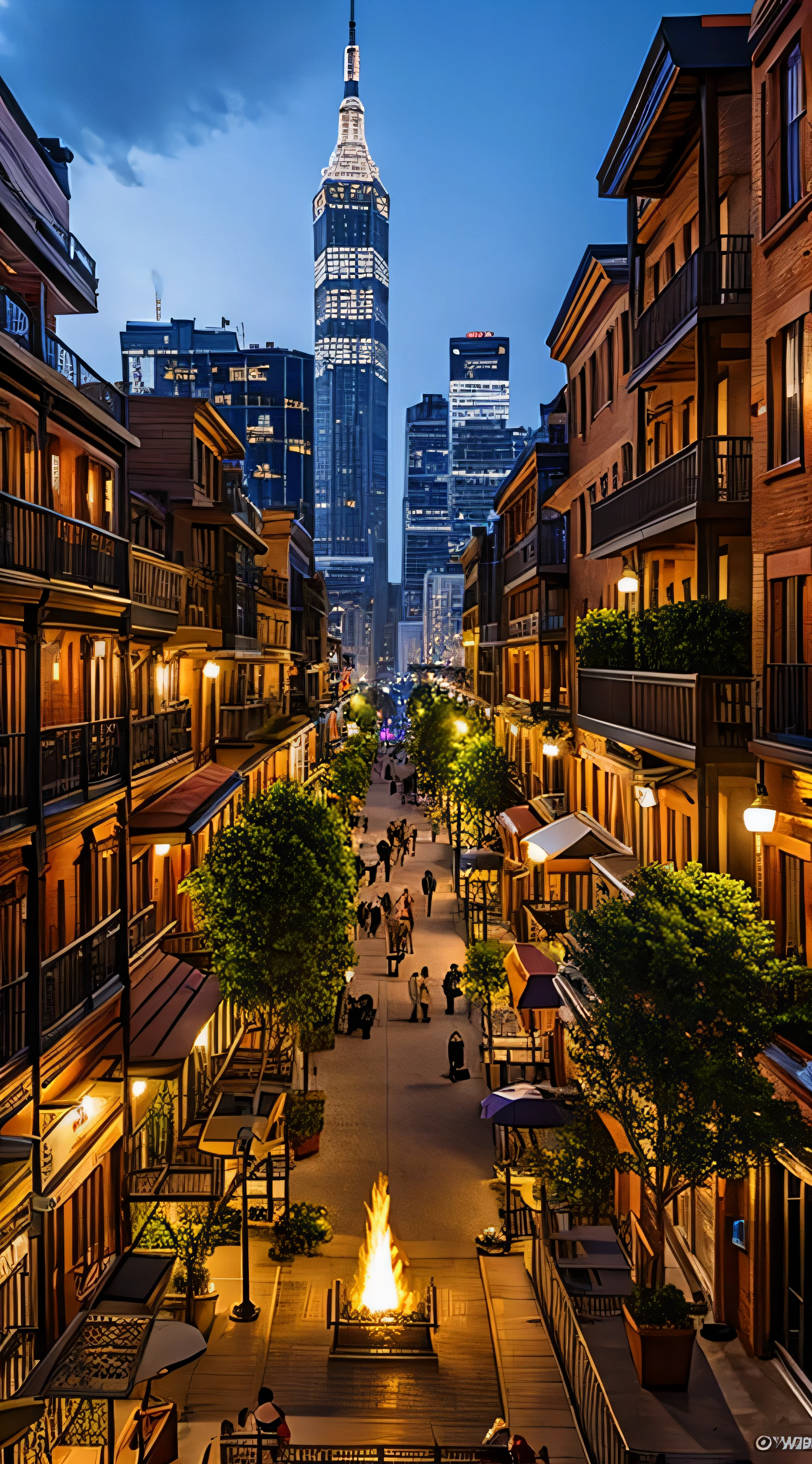 Ground-level view of Steampunk City by WAS-Steampunk