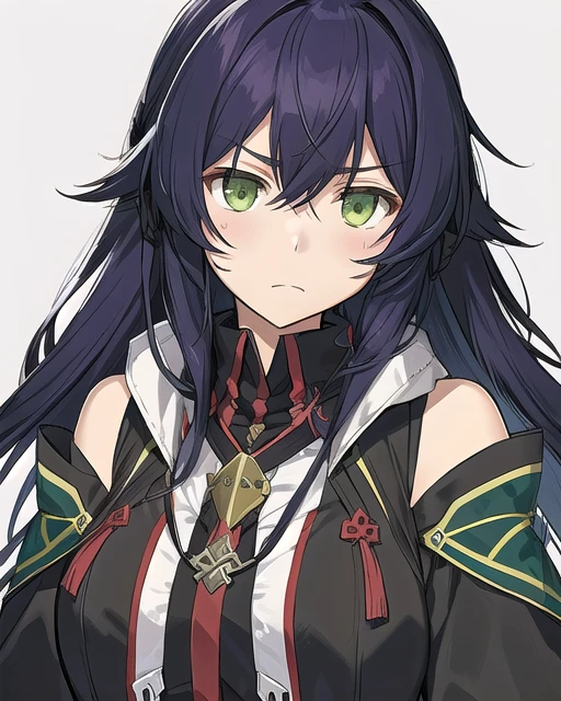 Messy hair, somber expression, etrian odyssey character