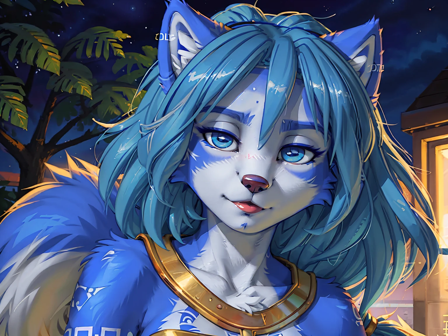 A beautiful and detailed (cute picture) from ((krystal)), Star Fox krystal,  green eyes, medium breasts, (((Long blue hair 1.3))),  anthro, Fuzzy, (from Fluff-Kevlar, Bayard Wu, personalize me, Pino Daeni),  detailed Fluffy fur, detailed face, (Fluffy), 1 girl, Alone, Hair covers one eye:1.4, 