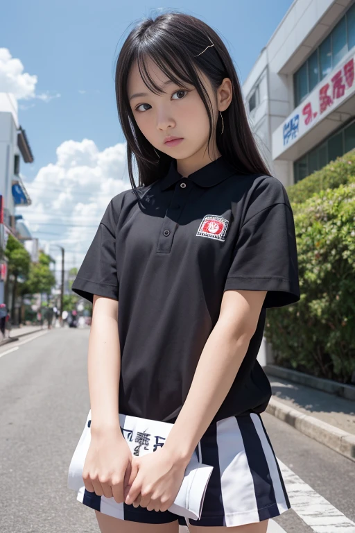 ((1 girl)), anime, short black hair, black skin, shiny glasses lenses, Mouth closed and expressionless, sitting, her hand holds a glowing sphere、Two other glowing orbs orbit around her.。.