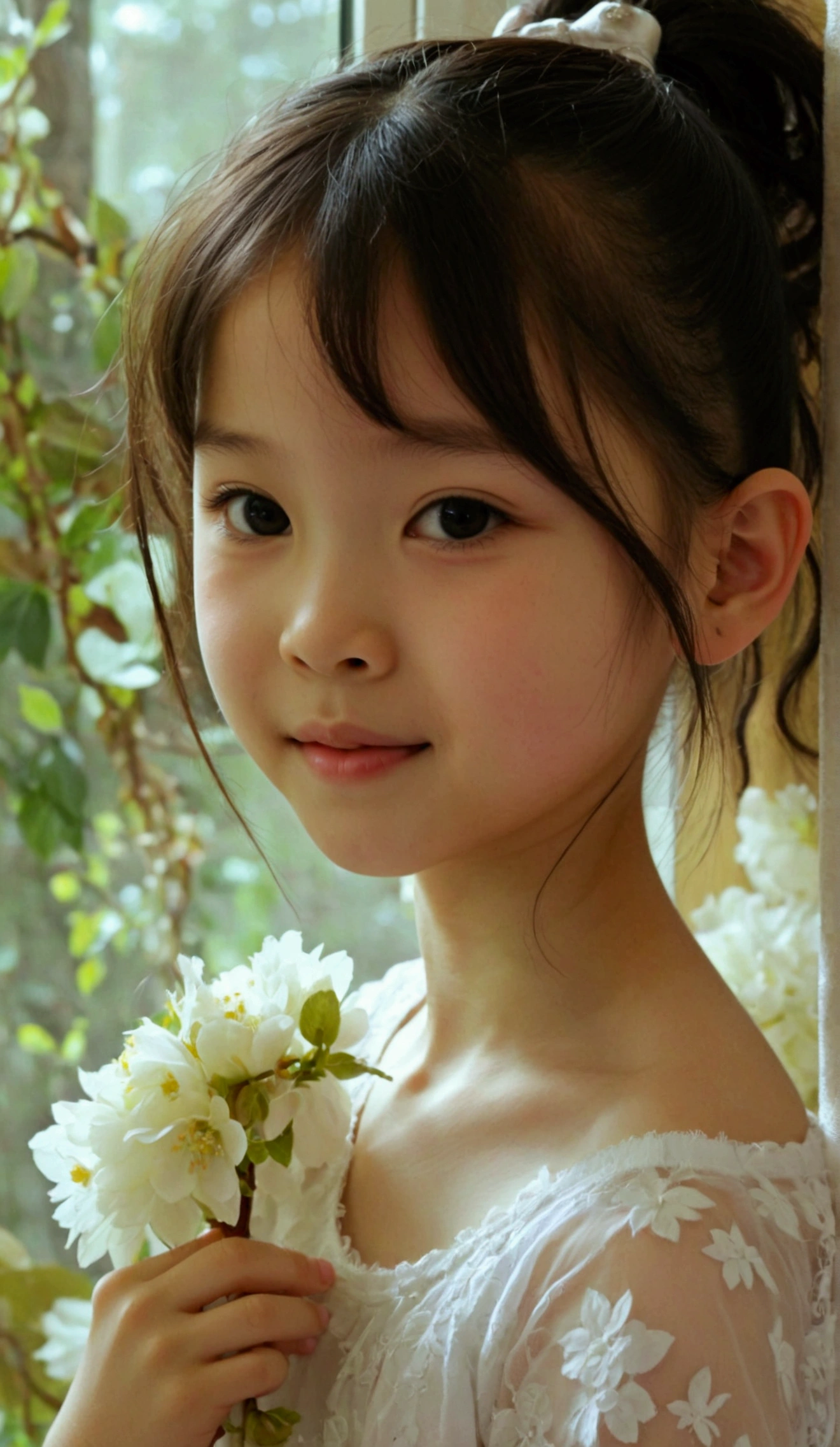 Prettiest asian ((preteen)) girl, the cutest ((pre teen)) girl, ((preteen)) sweet girl in the house, relaxing, age 9, pale skin, juveniles ((pre teen)) physique, ((preteen)) charming adolescents girl, show off her uniqueness