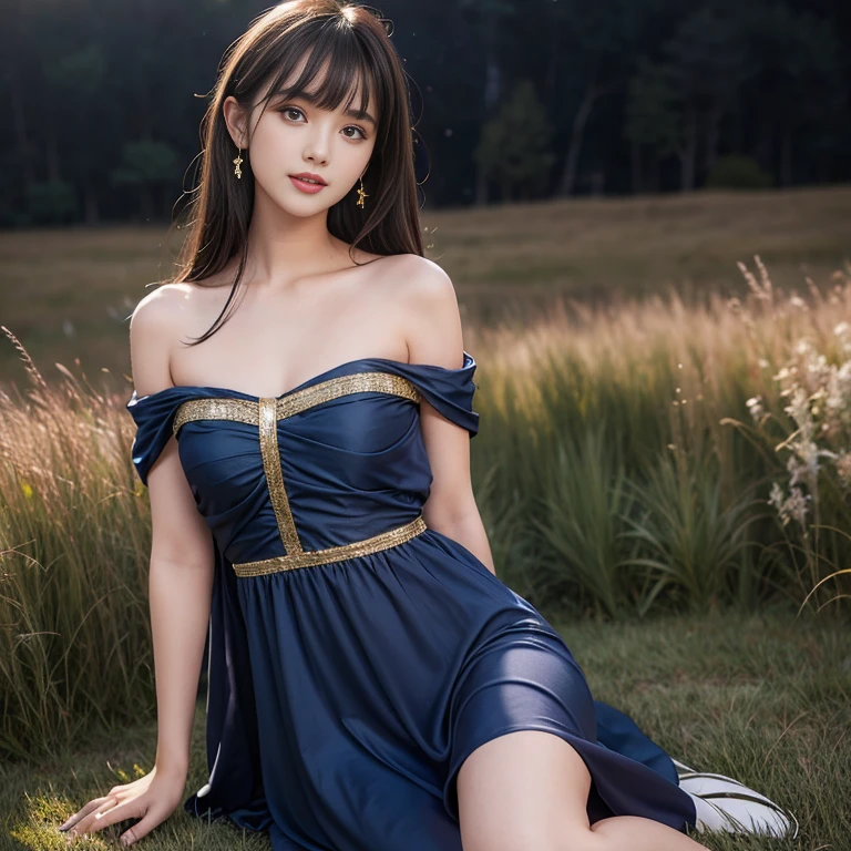 (Best Quality, High Resolution, Masterpiece: 1.3), 1Girl, Full Body Photo, Exposed Big Breasts, Satomi Ishihara, Dressed in Sexy Exposure, In the Grass, Details of Face and Skin Texture are beautifully presented, Detailed Eyes, Double Eyelids, Sexy Pose, Realistic, Leaky Half Breastball, A Tall Perfect Woman with a Slim Figure