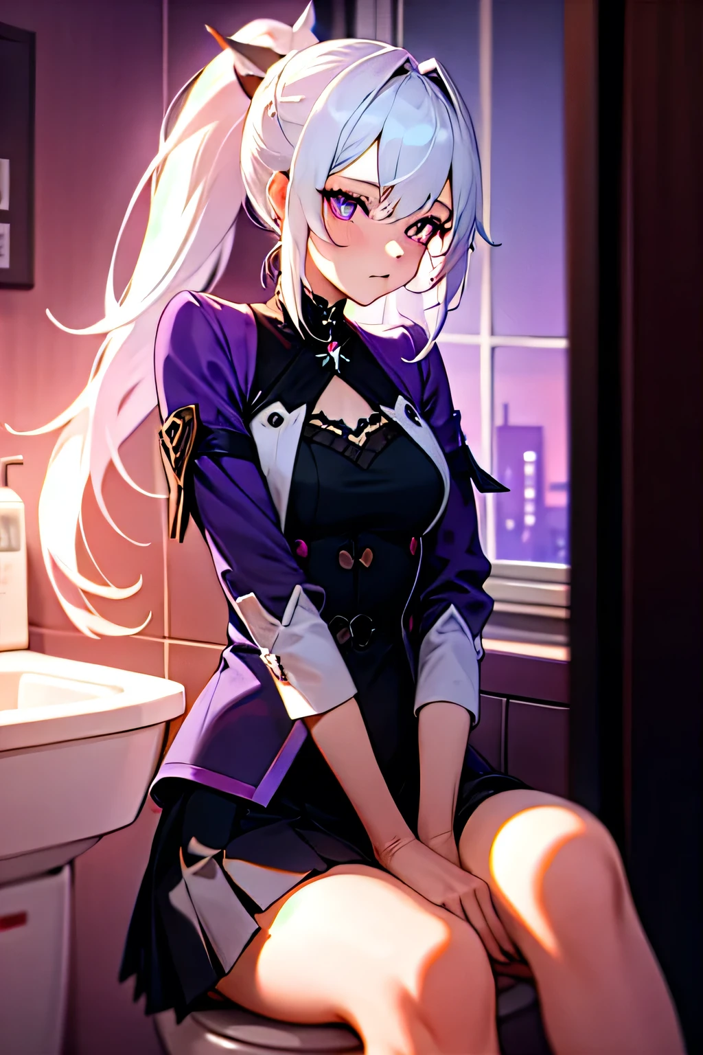 1girl、middle School girls、blazer、(White Thigh Socks、dig into the thigh、See-through)、Micro Mini Skirt、health room、Girl tied to bed、