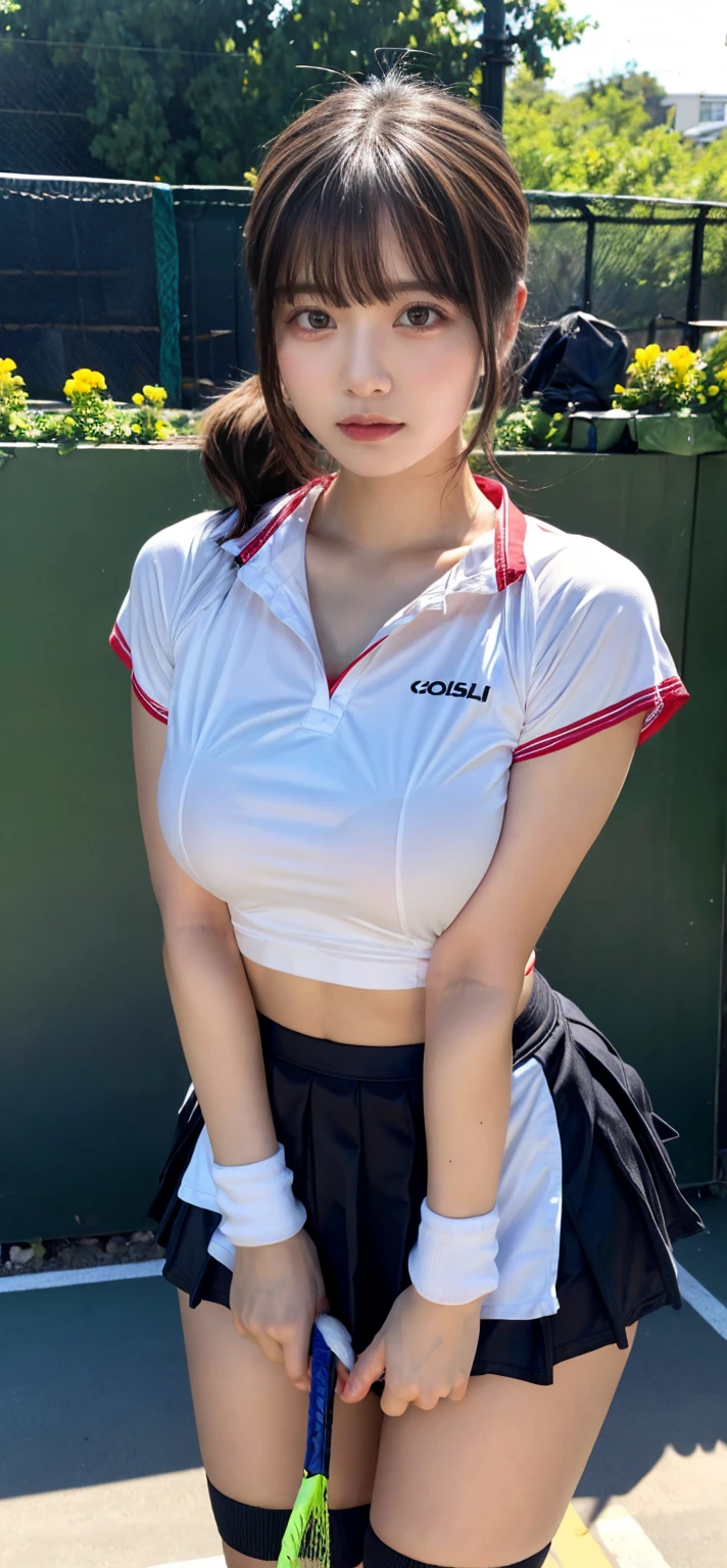 Highest quality、Face focus、Track and field club、Ultra-high resolution,Light、(Depth of written boundary)、Ultra-high resolution、(Photorealistic:1.4)、Thin, tight-fitting uniforms, Raw photo、(On the feet:1.4)、(Landscape)1 Japanese girl、I can see my belly button, solo、Handsome、(Shy、Laughter:1.1)、(Brown eyes)、Beautiful face in every detail、(Hair length)、High angle shot、Center View、Crouching in the athletics stadium、Asian woman wearing a transparent sleeveless top、Amazingly cute girl、short hair、Competition uniforms、Wearing a sprint uniform、Surreal 、Surreal 、 Pause、Esbian all over、Beautiful skin、Glowing Skin、Nice thighs、Lightる太もも、Shining Legs、Above-the-knee socks、Japanese High School 、Idol、Inviting eyes, (Nipples covered:1.2)、Thick waist、Thin fabric clothing,、Thin, see-through jacket、White shorts can be seen through the gap in the uniform、Spread your legs、Panty shot、