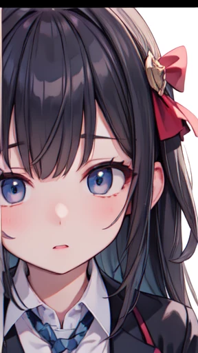 Close-up on facial expression, close-up of face, sweat, impatience, feeling good, sparkling eyes, half-open mouth, sloppy face, short black hair, ponytail:2.4 Straight hair Hair tie Sweep bangs to the side:1.9. Slanted Eyes, Brown eyes, expensive, Strong-willed, beautiful、Big breasts、adult