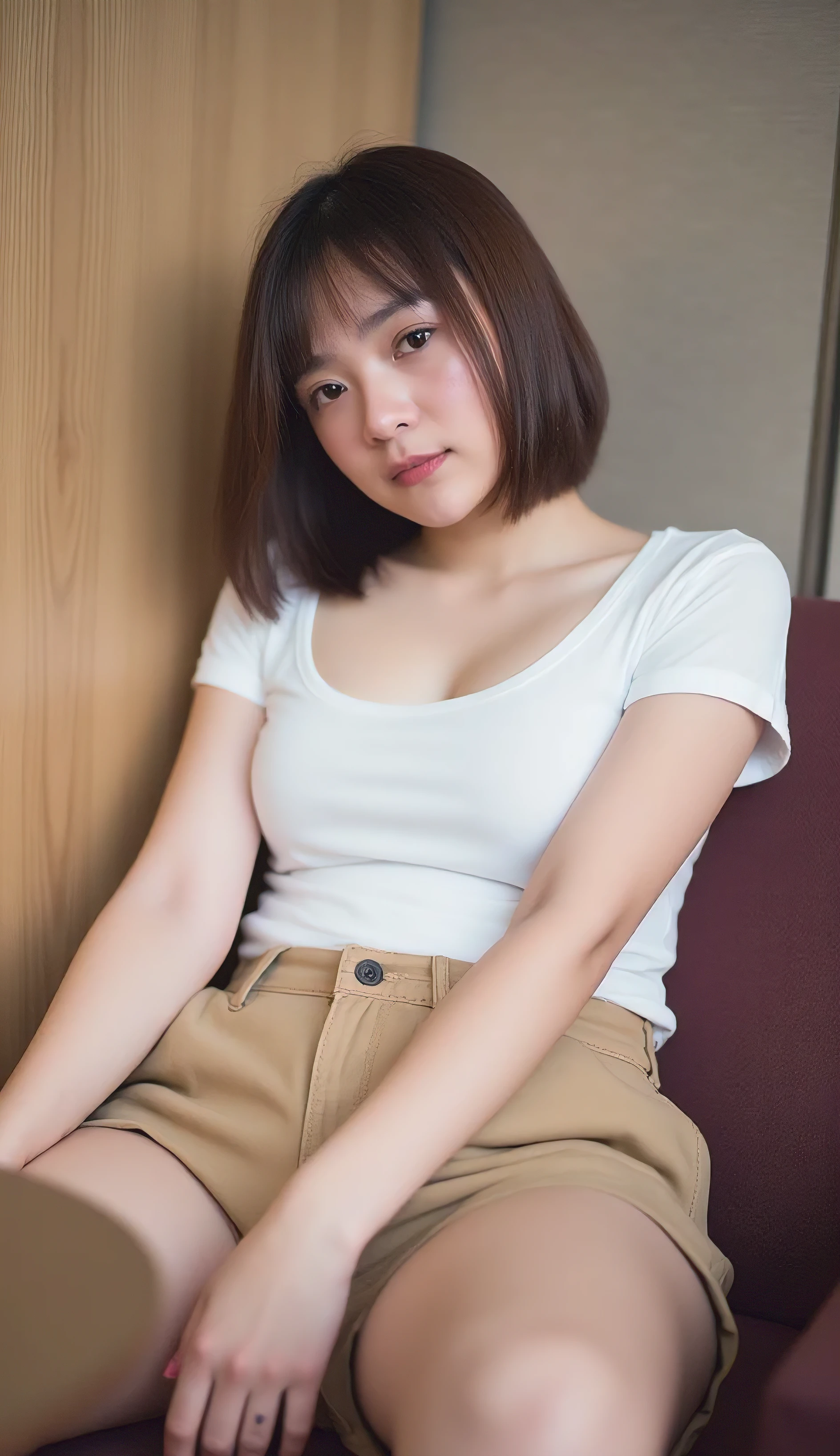 hight resolution、high-level image quality、in 8K、Real live-action、Raw photography、top-quality、​masterpiece、超A high resolution、Raw photo、ren、Beautiful fece、masutepiece、((Obscene content))、For adults、charm of 、absurderes、((((Japan elementary school students))))、Japan Girl、((8years old))、((with round face))、((Tanuki face))、((Cute little face))、(((((Shy laughter)))))、de pele branca、((chubby figure))、Juvenile physique、Smaller chest、kne、 thighs thighs thighs thighs、独奏、fullllbody、Very nice、Anatomically correct(((Wearing a neat and light miniskirt dress)))、 ((Pubic area))、(Mansuji)、（Photorealsitic：1.37）、Photon mapping、Realistic、Radio City、Physically Based Rendering、depth of field rally background、a picture、(((a junior idol in Japan)))、Sparkling eyes、shiny lip、too bright natural light、The Bright Sun、Too bright sunlight、(((((8years old)))))、(((Pubic area)))、((Phetcha Pai)),Alone、Alone,Short-cut hairstyles、short cut hair、knee high socks,Show off、Open your legs、Open your crotch、Show off、Show off、Blur the background、Sitting, (Spread your legs wide),(Inside a luxurious Western-style building)、
