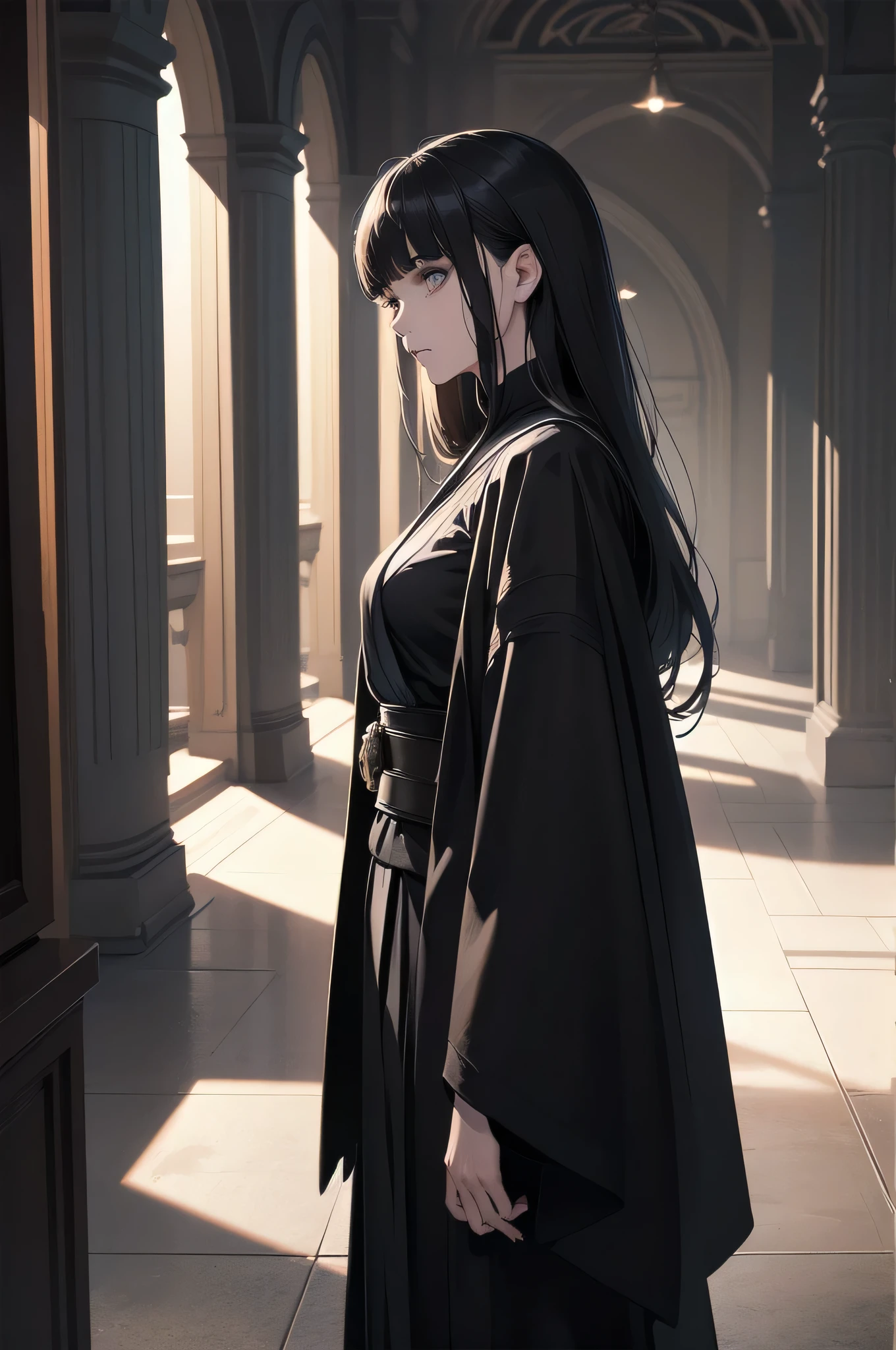 Shadow Face、Star Wars, jedi, black jedi robe、Black Robe, black belt,Star Wars concept art, Star Wars、jedi、Lightsabers、Black Robe、jediの服、Star Wars、beautiful girl、cute、、Droopy eyes、Black Hair、Beautiful Long Hair、Straight Hair、bangs、bangsbangs、bangs、bangsbangs、Big Breasts、Slim body、slim、(Best Quality,4K,High resolution,Masterpiece 1.2),Very detailed,Real 1.37,Spooky altar background,Dark fantasy,Black color scheme,Ominous atmosphere,Eye-catching,Story,Anime Style,Concept Art,Inappropriate behavior,beautiful, Delicate facial features, pale Skin, night、Dim lighting、Dark Background, Cinema Lighting, Dramatic Shadows, gothic, Spooky atmosphere, Dark Story, 1 person&#39;S, Red cheeks, ,(Blood splatter 1.3),Scary smile, smile,TwiSted smile、Bloody,(Blood splatter 1.3),Horror Style, ((Flowing Black Hair)), Female Curves, Sexy flat stomach, Perfect hands, Perfect anime character face, (Black Dress)), Standing, ((Evil smile)), ,(Dark Story1.3), Steam circulation, Moonlight Illumination, Night lighting, Gothic architecture、Western architecture,Victorian city, Skeleton Gas Light,Absurd, High resolution、 ((Tabletop)), ((Best Quality)), (Very detailedな), ((Very detailed)), (beautiful), ((cute)), 1 person,(1.6)、beautiful face、Full Body Ezbian、pale, Beautiful skin、Big Breasts、Beautiful body、Slim body、beautiful feet、Smiling Kindly、Dark building ruins、(The dark ruins are Bloody 1.3)、Low angle full body shot、(Creepy 1.3)、(The girl lost a lot of blood............1.3)、(crazy smile1.6)、Spirits、Droopy eyes、bangs, Long Hair, Star Wars、jedi、Blue Lightsabers、Ready your Lightsabers