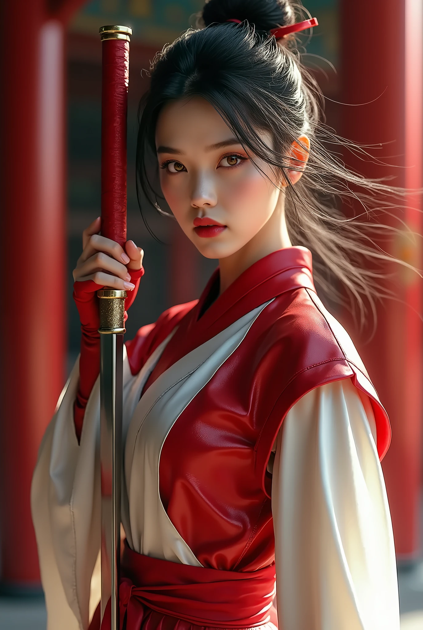 high high quality，Ancient martial arts style，Cold female figure。