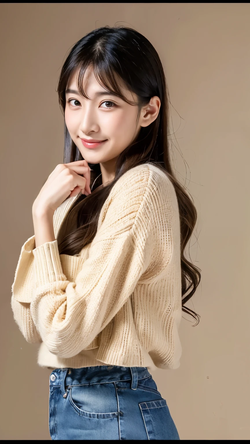 (Clothing:1.2)、girl,, (Eye and facial details:1.0),, (masterpiece, Highest quality, Very detailed, Detailed face, 8K)、cute、(whole body)、(smile)、(Shy)
