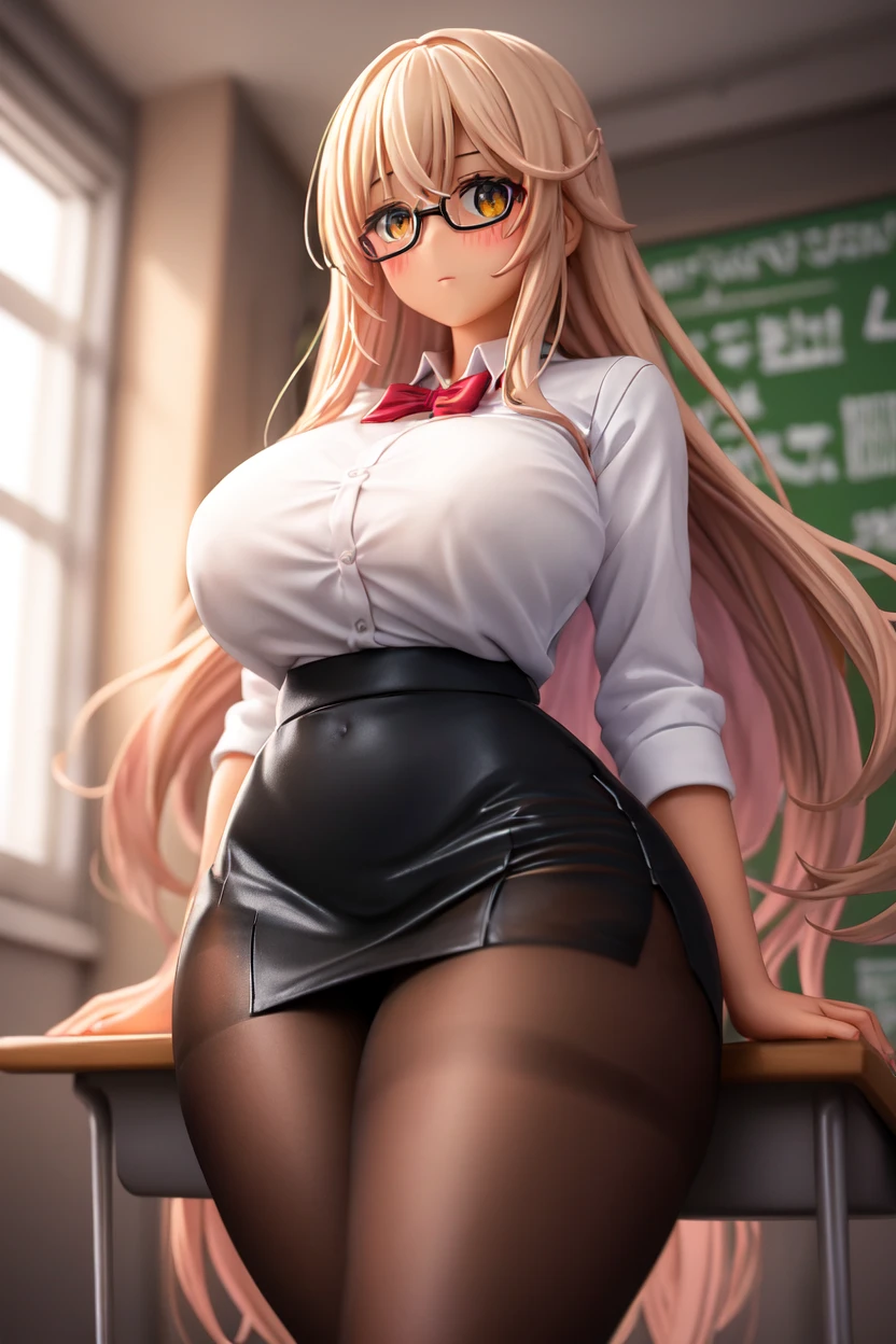 One Woman、teacher、Beauty、女teacher、女teacher、School、classroom、Many students around、blouse、Short tight skirt、Inserting the penis into the vagina、Intense piston、, Wavy Long Hair, Highest quality, Thick thighs, Big 、Big Ass、A nasty smile,  Black Pantyhose、panties under pantyhose,My thighs and groin are steamy 、Sweaty panties、Obscene sound effects、Be sexually aroused、Acme、Orgasm、Climax