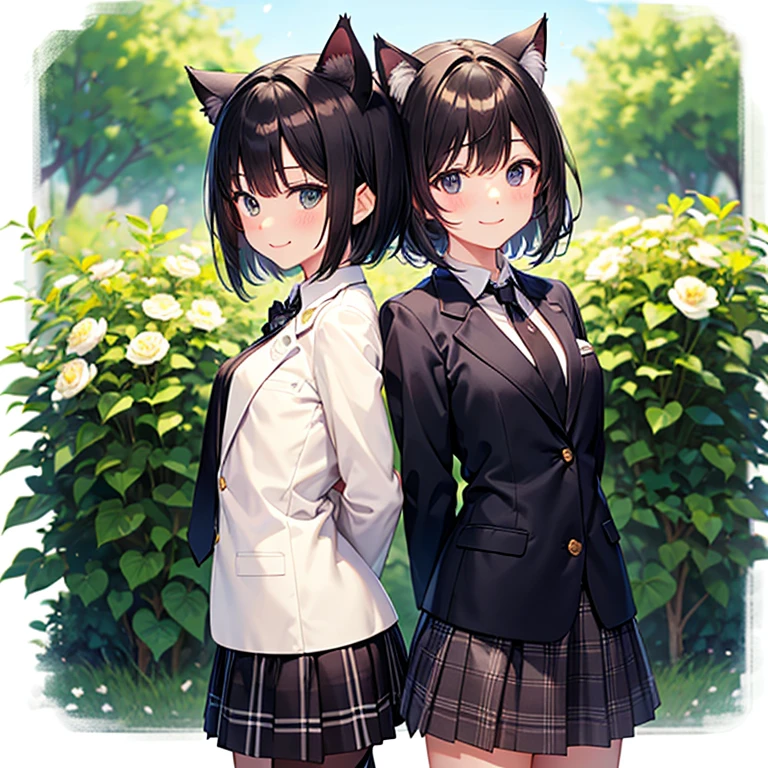 Boy in school clothes but with cat ears