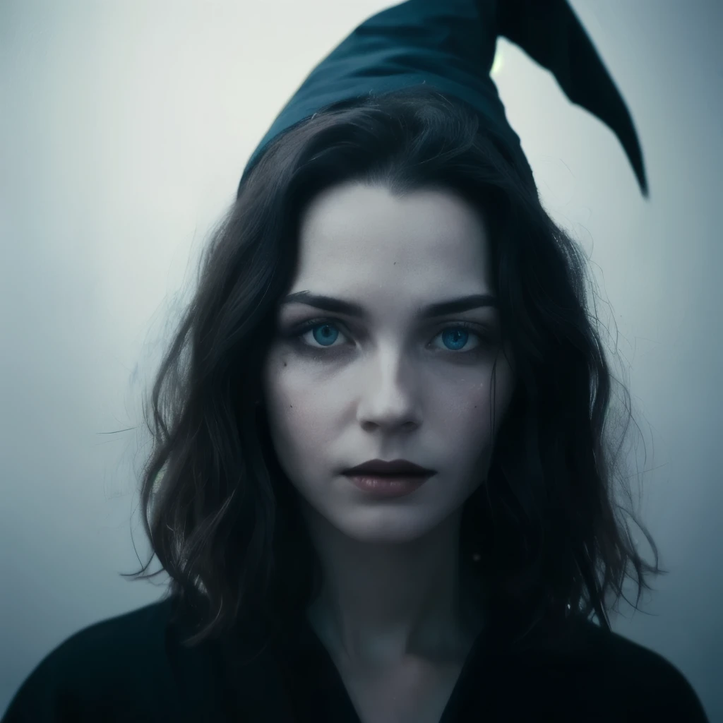 analog cinematographic film still young, sharp focus, textured skin, imperfect skin, pores of the skin, ambient lighting, high resolution, 4K Ultra HD, low contrast pastel lighting, professional color grading, intricate, highly detailed, non-binary,light brown eyes but with a grayish blue magic, black hair , manic or evil look
(an extremely powerful witch if not the most powerful in the entire world )
cold and brutal when she uses her magic her eyes turn deep blue and somagic has a grayish-blue tone