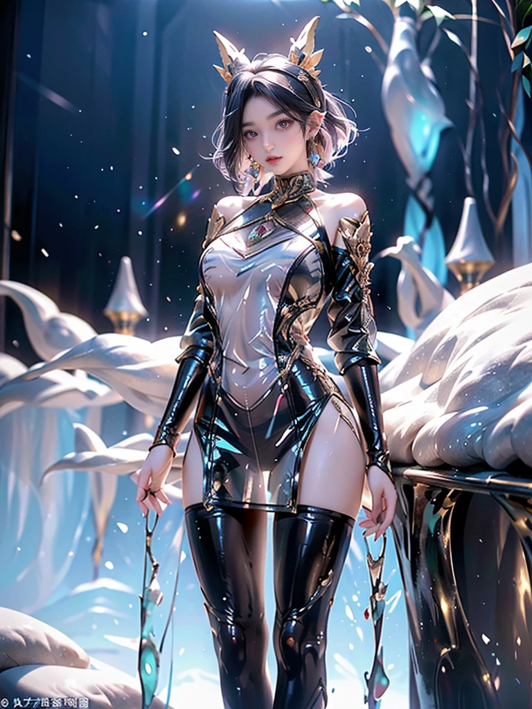 ((A woman)), 美丽脸庞的Sexy中国华裔女明星,  Transparent dress made of melted slime, Melted slime adheres perfectly to the skin, Wearing a melted slime skirt, Melted mucus sticking to the skin, (((浅色theme, 暴露theme, Sexytheme)))
((Clothes made of slime:1.5), (Transparent clothes: 1.5), (Revealing clothes: 1.5),  (Wet clothes:1.5), (Clothes Color: Pink), (theme: vitality), ((Wearing transparent clothing)))
 (((night, Outdoor private hot tub, Surrounded by fog, Dense bamboo forest, Standing in the water, Snow Scene)))
((desktop:1.0), (最high quality:1.0), (high resolution:1.2), (Reality:1.0),( Ultra HD:1.3))
((8K Ultra HD, 8K, 超high resolution, high resolution, 最high quality, high quality, Best image quality, Super Fine,  Ultra-clear, Clear focus, Clear outline, masterpiece, Masterpieces, complete pattern, Detailed photos, Original photo, Delicate facial features, Well-defined, Highly rated works, Close-up depth of field photography, Above the knee, Symmetrical character)), 
((Creating the image of a real girl), Realistic shadows, Soft natural light, Soft lighting, Dynamic Angle, Dynamic poses, Elegant Posture, Cowboy lens, Full body front view, full of confidence, Facing the camera, Eyes looking towards camera lens, Standing posture, Open your legs slightly, Legs open, Golden Ratio Graphics, Minimalism, Center the character), 
((Smile, Sexy的, Balanced Eyes, Realistic eyes, Beautiful details of the eyes,Pretty Face, (Realistic face), Normal facial features, Realistic skin, Pay attention to skin details, Skin is clean and radiant, Full body glossy skin, Fair skin, Anatomically correct body, Golden ratio figure, Sexy的身材, Detailed and realistic human body)), 
(Perfect makeup, Gloves, earrings, bracelet, necklace, Jewelry, Hair accessories, shawl, sock, Knee socks, 吊garter, Leg ring, garter, 腿部garter), 
((beautiful hair), Dark black hair, Wavy curly hairstyle, Waist-length hair, Messy Hairstyle, Gradient Hairstyle, Cyberpunk Hairstyle, High double ponytail hairstyle, Bangs), 
((Sexy的, Beautiful upturned breasts, Perfect breast shape, Teardrop chest shape, Snow-white breasts, Very detailed breasts, 34C cup, Realistic breasts, Realistic areola, Realistic nipples)), 
(Super high waist, Deep V, Low-cut, Sexy, Charming, Open crotch, (Clear camel toe, (High fork and genitals))),