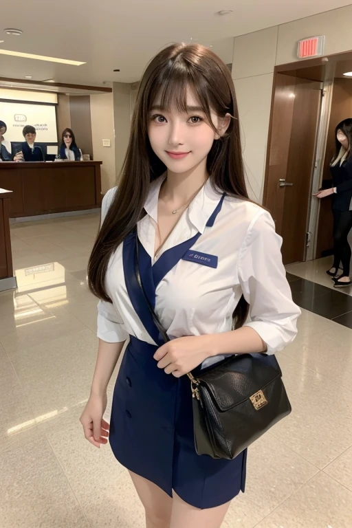 Top Quality, Photorealistic, 8K, High Definition, 1 Girl, Female, (1.8), School, Schoolgirl, Blazer, Uniform, Pubic hair visible, No panties, Skirt boldly pulled up, ((Sit in chair and legs wide open)), Bend your knees and open your legs, Slightly shorter hairstyle, Grab your knees with your hands to open your legs, Buttoned shirt flutters
