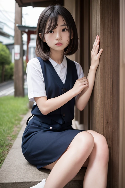 ((Beautiful anime eyes with fine details)), realistic skin, (intricate details), best lighting, depth field, ((ultra High resolutionolution, High resolution)), {High resolution}, {{very fine 8KCG wallpaper}}, {{very accurate and detailed}}, ((((masterpiece)))),NSFW, 1 girl,ager, (Blushing expression:1.4), smile,open your mouth,in the heat, ((japanese uniform)), (Lift the shirt yourself),((I'm showing my nipples)),((Pull up the uniform miniskirt by yourself)),(tie),black socks, thin, (flat chest), (mirror,smartphone,Self snap)