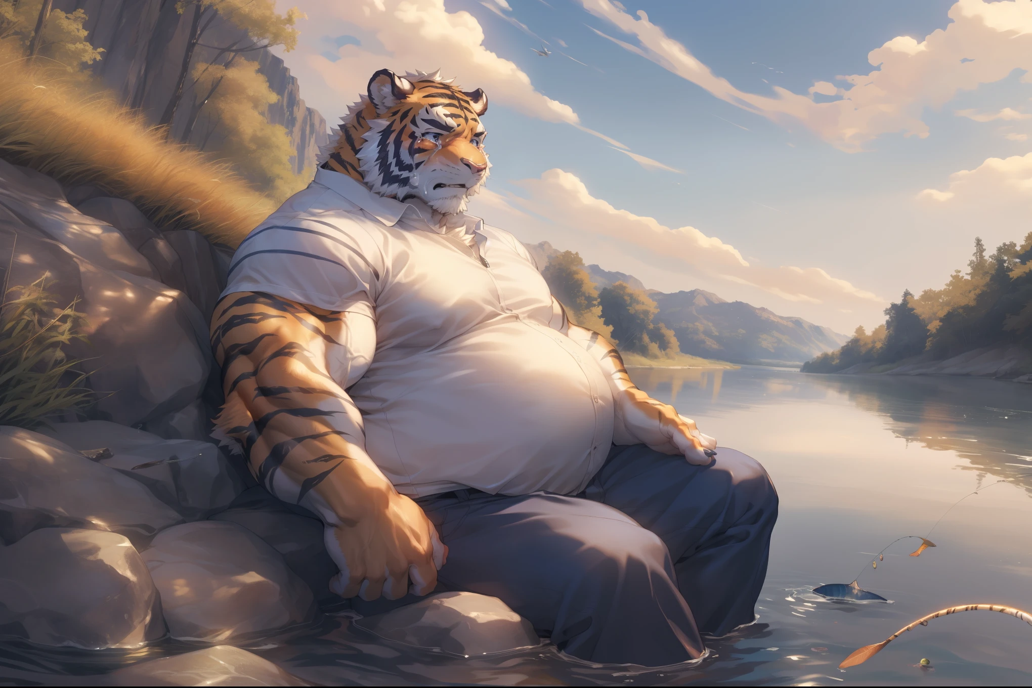 (((masterpiece, High quality, detailed, 64k,32k,16k,8k, 4k, highres)),(((There is an Obese tiger(bill) kemono is doing obscene acts in the park))),(((on the park, exhibitionist, foreskin mini Micro penis))),((chubby belly:1.2)), He fantasized about naughty things, and his pants were soaked with precum, (((fluff))),[by dagasi|ancesra], [by foxovh|personalami], [by einshelm|tom_fischbach],((genital juice seeping out of pants:1))
