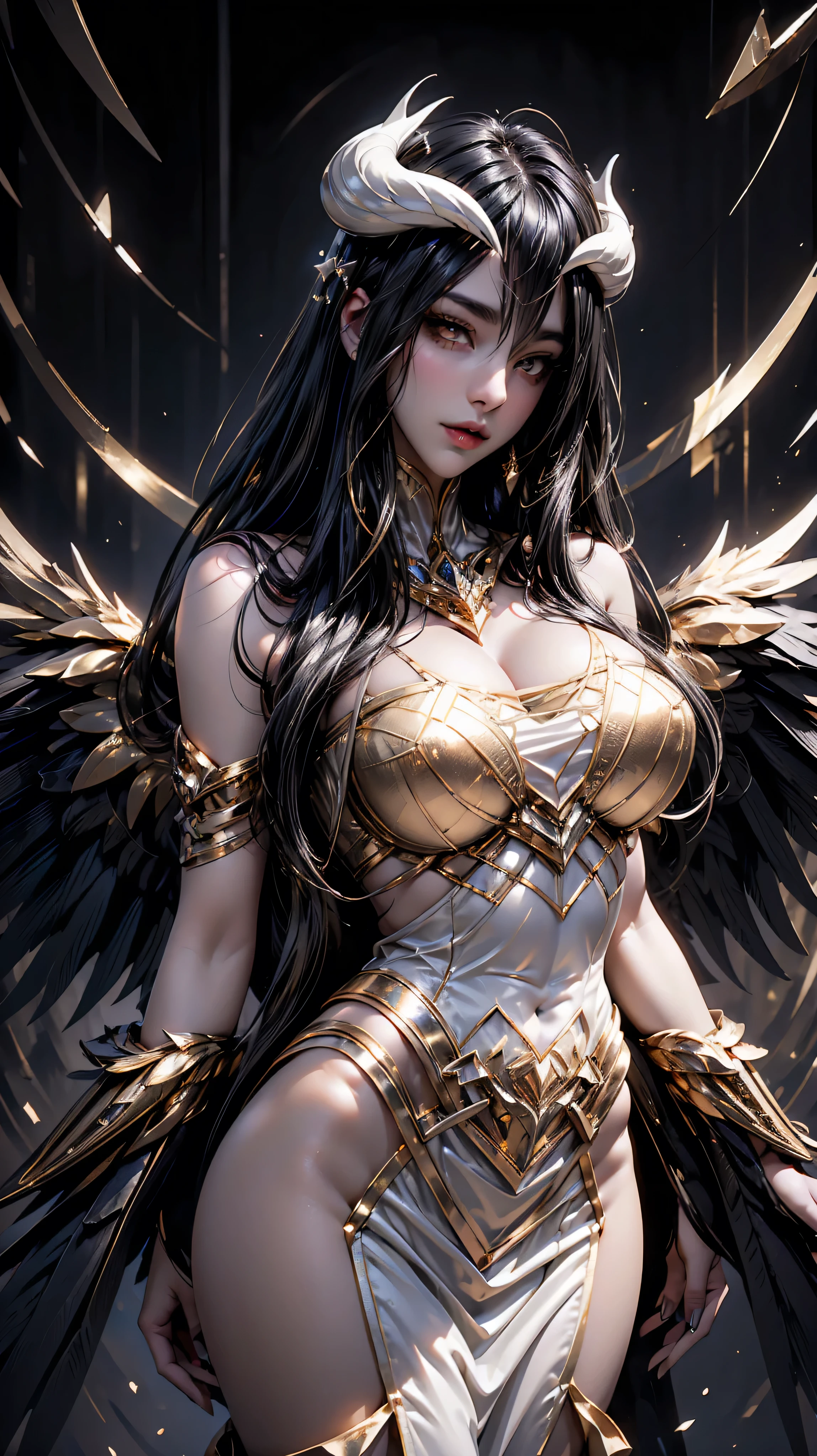 Fantastic girl on tarot card, exquisite transparency, angel wings, sparkling universe, cyberpunk, full body, cute, sexy, very extreme and detailed details, attractive beautiful face, sparkly jewelry piercing, without breakdown of limbs, clean fingers, zentangle tattoo, floral ornament, star, golden ratio