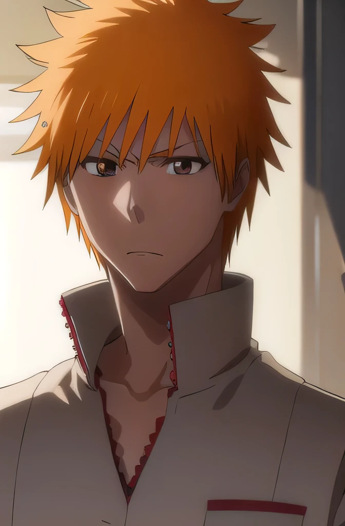 ichigokurosaki, ichigo kurosaki, short hair, orange hair, spiked hair, (brown eyes:1.5),
BREAK shirt, long sleeves, school uniform, jacket, white shirt, open clothes, open jacket, grey jacket,
BREAK looking at viewer, upper body,
BREAK indoors, classroom,
BREAK (masterpiece:1.2), best quality, high resolution, unity 8k wallpaper, (illustration:0.8), (beautiful detailed eyes:1.6), extremely detailed face, perfect lighting, extremely detailed CG, (perfect hands, perfect anatomy),