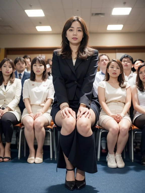 女教師がUrinating、女教師が生徒の卒業式でUrinating、Pee leak、Urinating、A lot of pee、From below、Gazing at the audience、Black suit、Tight skirt、High heels、Perfect figure、so beautiful、Japanese elementary school teacher、Pulling on skirt、A female teacher pees in the school gym during a graduation ceremony、A female teacher is surrounded by students、High school girl