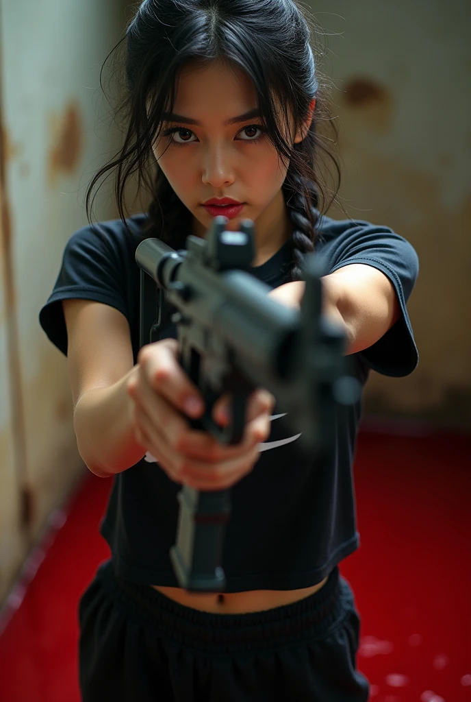 (((Lunar Surface)))、((Crouch down and aim your gun))、There is a woman holding a gun and taking a photo., M4 Sopmod IIGirls Frontline, Girls Frontlineから, Rifle, Girls Frontlineスタイル,
Every detail. Girls Frontline, Pistol, Anime Cosplay, Girls FrontlineCG, As an Overwatch character,
Silent from Metal Gear Solid, Holding a rifle in your hands, Wearing techwear and armor, Girls Frontline, Professional Cosplay